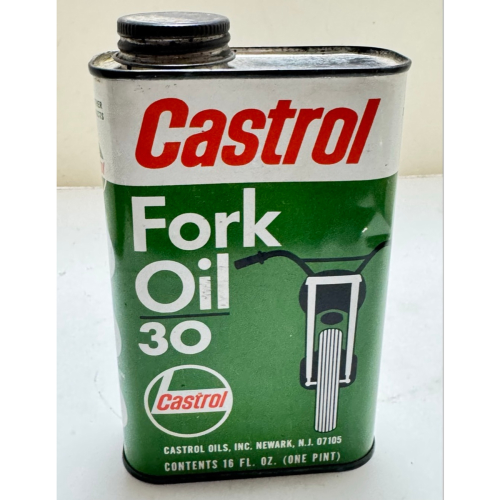 Castrol Fork Oil 30 Motorcycle Oil Can - Vintage 1 Pint Can